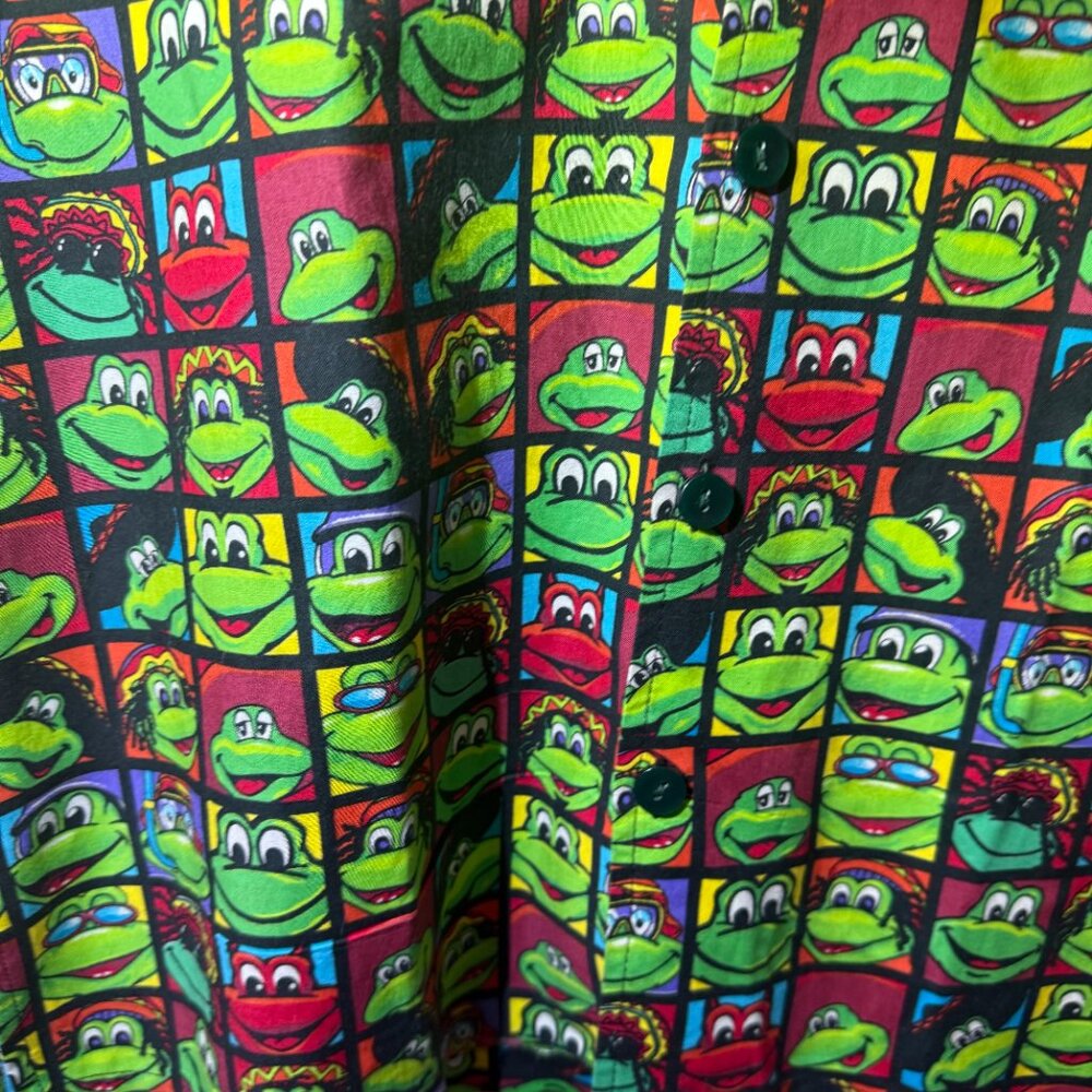Señor Frog Button Up Shirt Men's Large Frog Print All Over Cotton - Picture 7 of 15